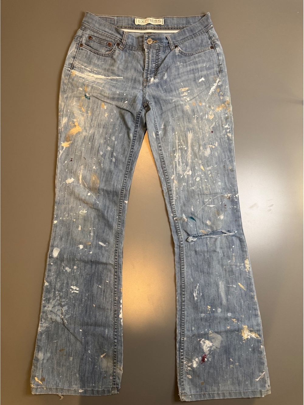 Vintage Early 2000’s Pain Splatter Pants, Express, Size 6 Long